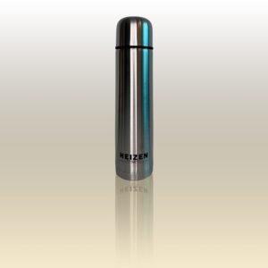 Termo bala de acero inoxidable con capacidad para 1 litro.