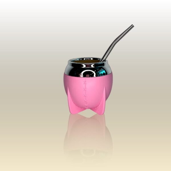 Mate pama. Térmico con cámara de aire, no necesita ser curado, no genera homgos y es de fácil lavado. Color rosa