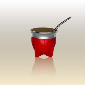 Mate pama. Térmico con cámara de aire, no necesita ser curado, no genera homgos y es de fácil lavado. Color rojo