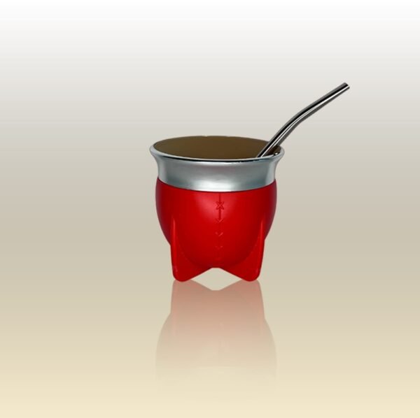 Mate pama. Térmico con cámara de aire, no necesita ser curado, no genera homgos y es de fácil lavado. Color rojo