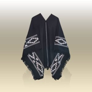PONCHO INCAICO FLECO LIVIANO DE 2m. | NEGRO